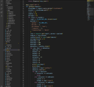 Python code for moving averages