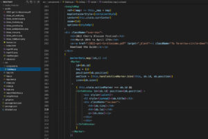Screenshot of React Code